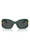 Tory Burch 56mm Rectangular Sunglasses In Green