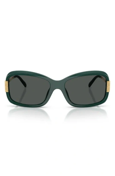 Tory Burch 56mm Rectangular Sunglasses In Green
