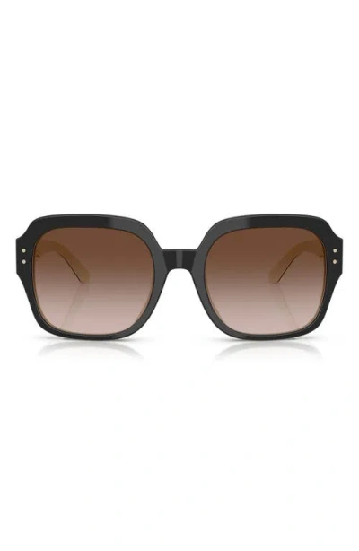 Tory Burch 56mm Round Sunglasses In Black/ivory