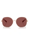 Tory Burch 56mm Round Sunglasses In Dark Violet