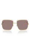 Tory Burch 57mm Eleanor Square Sunglasses In Gold