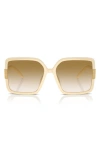 Tory Burch Gradient Plastic Square Sunglasses In Cream Light Brown Gradient