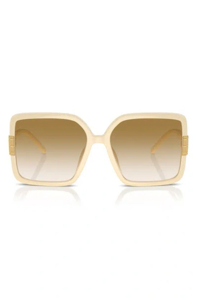 Tory Burch Gradient Plastic Square Sunglasses In Milky Ivory