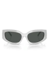 Tory Burch 57mm Irregular Sunglasses In Dark Grey
