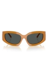 Tory Burch 57mm Irregular Sunglasses In Gold