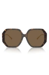 Tory Burch 57mm Irregular Sunglasses In Tortoise