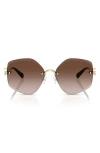 Tory Burch 58mm Gradient Irregular Sunglasses In Gold Pink