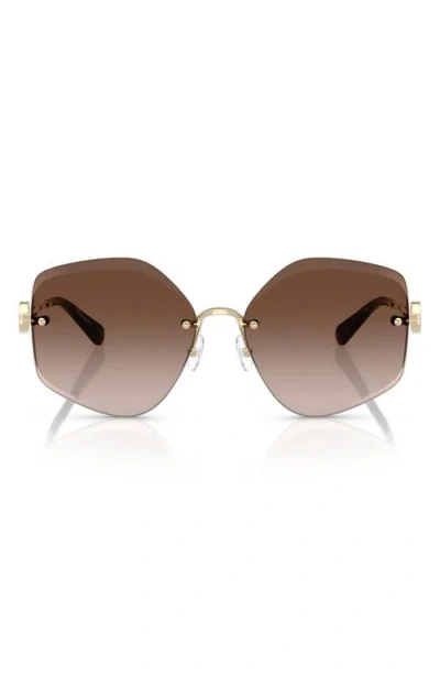 Tory Burch 58mm Gradient Irregular Sunglasses In Gold Pink