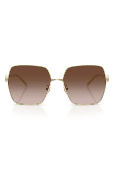 Tory Burch 58mm Gradient Square Sunglasses In Brown