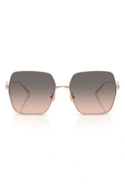 Tory Burch 58mm Gradient Square Sunglasses In Brown
