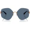 Tory Burch Geometric-frame Sunglasses In Gold Amber