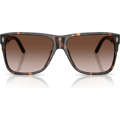 Tory Burch 59mm Gradient Square Sunglasses In Black