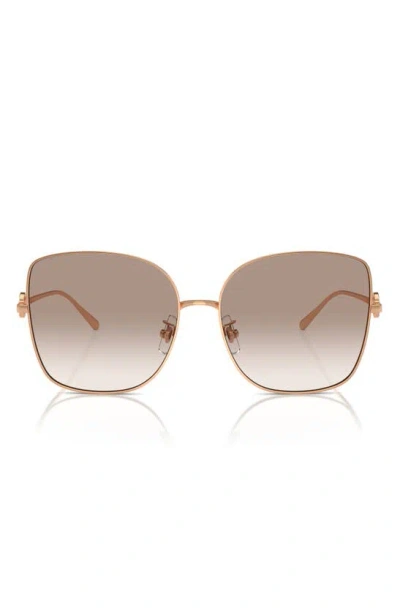 Tory Burch 60mm Gradient Butterfly Sunglasses In Rose Gold