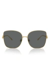 Tory Burch 60mm Oversize Butterfly Sunglasses In Gold/ Dark Grey