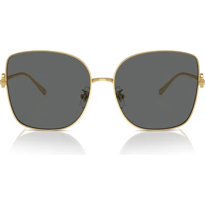 Tory Burch 60mm Oversize Butterfly Sunglasses In Gold/dark Grey