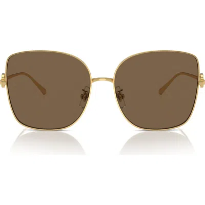 Tory Burch 60mm Oversize Butterfly Sunglasses In Gold/gold
