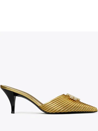 Tory Burch 65mm Eleanor Bombe Mules In Gold