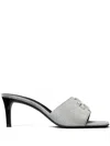 Tory Burch Eleanor 65mm Glitter Mules In Silver