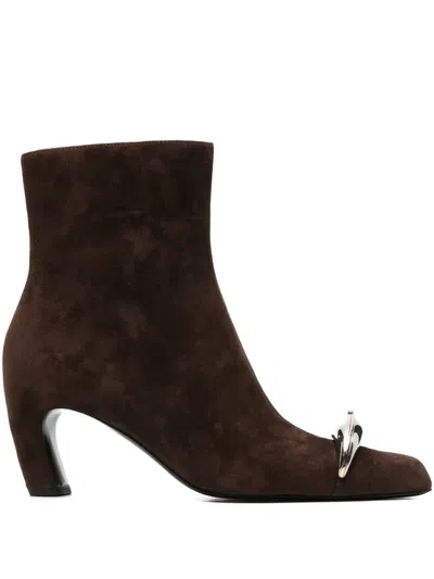 Tory Burch 65mm Suede Ankle Boots In Brown
