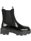 Tory Burch Monogram Chelsea Boot Chunky Sole In Black