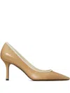 Tory Burch 80mm Double T Buckle Pumps In Brown