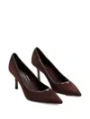 Tory Burch Double T Buckle Pumps 80mm Dark Cocoa In Brown