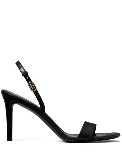 Tory Burch Women's Double T Buckle Heel Sandals In Black