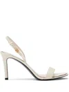 Tory Burch Double T Buckle Heeled Sandal In Neutrals