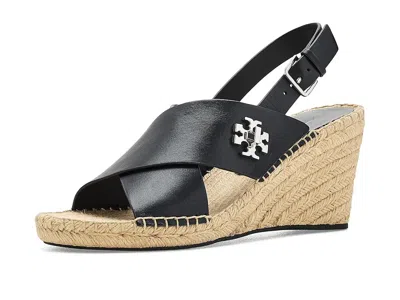 Tory Burch 85mm Turnlock Wedge Espadrille In Black