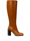 Tory Burch Twisted Heel Knee-high Boot In Braun