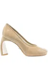 Tory Burch Beige Peep Toe 90mm Heels In Brown