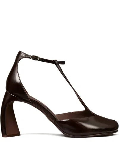 Tory Burch 90mm Peep-toe T-strap Sandals In Brown