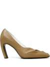 Tory Burch 90mm Sculpted Peep-toe Pumps In Brown
