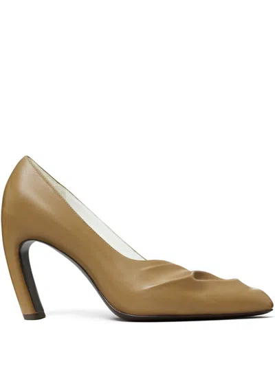 Tory Burch 90mm Sculpted Peep-toe Pumps In Brown