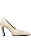 Tory Burch 90mm Sculpted Peep-toe Pumps In Light Chai