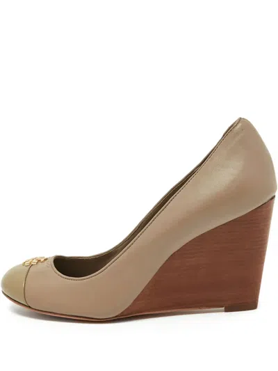 Pre-owned Tory Burch 95mm Jolie Wedge Pumps