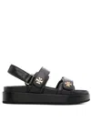 Tory Burch Kira Leather Dual-band Sport Sandals In Nero