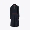 Tory Burch A-line Turtleneck Zip Dress In Blue