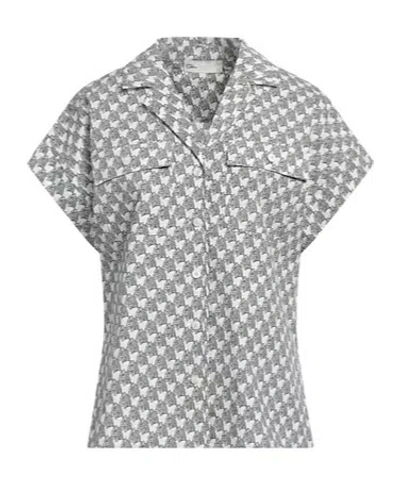 Tory Burch A Plaid Short-sleeved Shirt In Gray