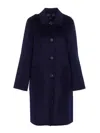 Tory Burch Reversible Double-face Wool Coat In Blue