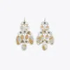 Tory Burch Abstract Beaded Chandelier Earrings In Multi