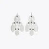 Tory Burch Abstract Beaded Chandelier Earrings In Metallic