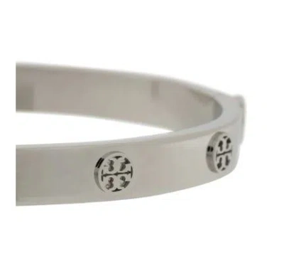 Tory Burch Silver Steel Miller Bracelet In Tory Silver