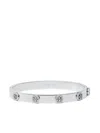 Tory Burch Icon Hinge Stud Bracelet In Tory Silver/crystal