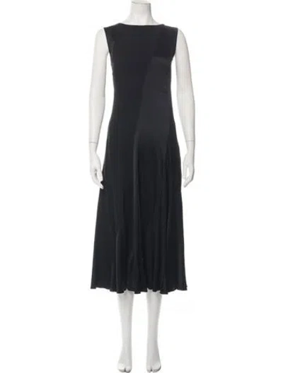 Pre-owned Tory Burch Acetate Midi Length Dress In Black