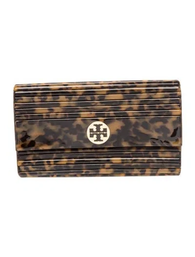 Pre-owned Tory Burch Acrylic Clutch In Black