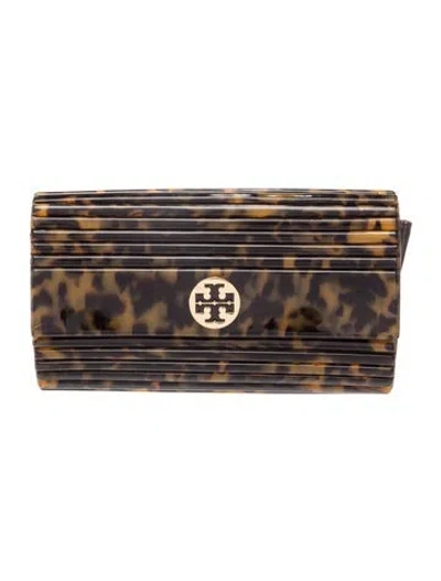 Pre-owned Tory Burch Acrylic Clutch In Brown