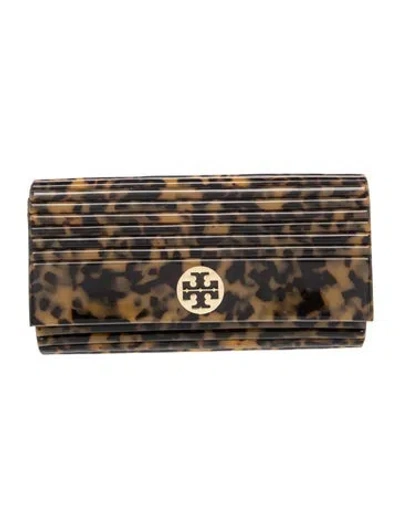 Pre-owned Tory Burch Acrylic Clutch In Brown