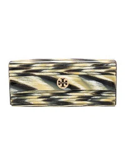 Pre-owned Tory Burch Acrylic Clutch In Green