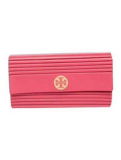 Pre-owned Tory Burch Acrylic Clutch In Pink